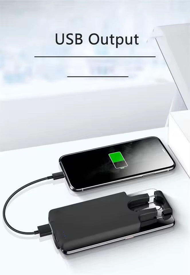 Funda Cargadora 10000mAh – Power Bank para iPhone, Samsung, Huawei, Xiaomi